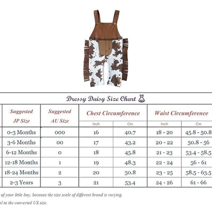 Dressy Daisy Baby Boys Cowboy Overalls Costume, Brown, Size 1