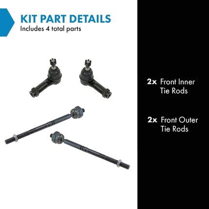 TRQ Front Tie Rod Set Compatible with 2004-2008 Ford F-150 2006-2008 Lincoln Mark LT