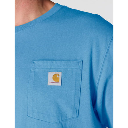 Carhartt Men's Loose Fit Heavyweight Short-sleeve Pocket T-shirt, Tranquil Blue, XS