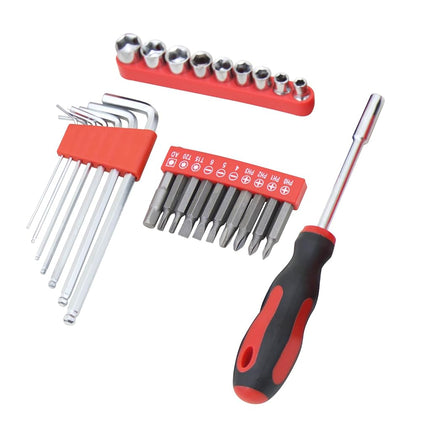 Hantinstom Household Tools Kit Essential Home Repair Set with Plastic Toolbox Ideal for College Students, Home Use & More
