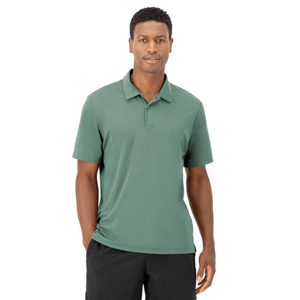 Hanes Moves Performance, Short Sleeve Polo Shirt for Men, Moisture-Wicking, Herbal Olive Green, Large