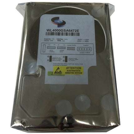 Disco Duro WL de 4TB 7200RPM 64MB Caché SATA 6.0Gb/s (Grado Empresarial) de 3.5" (Para Servidor, RAID, NAS, DVR, PC de Escritorio) con 1 Año de Garantía