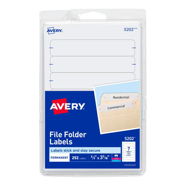 Avery File Folder Labels, Laser and Inkjet Printer