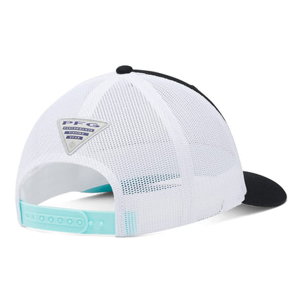 Columbia Unisex PFG Mesh Snap Back Fish Flag Ball Cap, Black, White, One Size