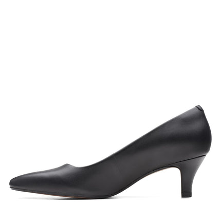 Clarks Women's Linvale Jerica Pump, Black Leather, 6.5 UK Wide