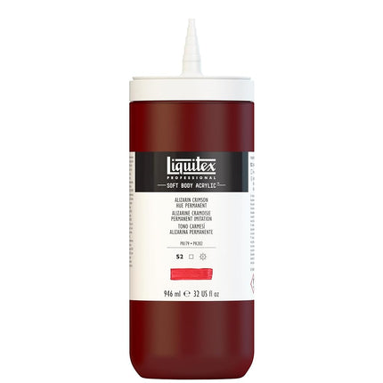 Liquitex Professional Soft Body Acrylic Paint 32-oz bottle, Alizarin Crimson Hue Permanent