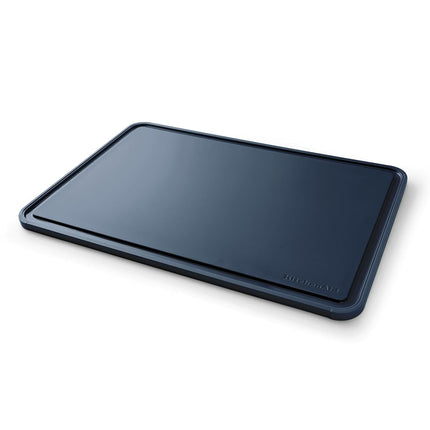 KitchenAid Classic Plastic Cutting Board with Perimeter Trench and Non Slip Edges, Dishwasher Safe, 12 x 18 inch, Ink Blue