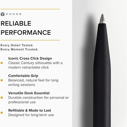 Cross Click Classic Black Ballpoint Pen with Slim Gel Refill (AT0622S-102)