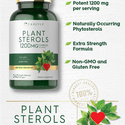 Carlyle Plant Sterols 1200 mg | 240 Ultra Potent Softgel Capsules