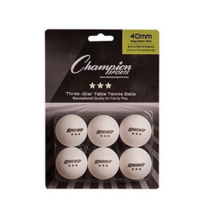 Champion Sports 3 Star Table Tennis Ball Pack, Tou