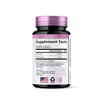 Myo-Inositol & D-Chiro Inositol Blend - Premium 40:1 Ratio - Ovarian Support for Women - Natural Supplement, Vitamin B8, Vegan, and USA Bottled - 120 Capsules