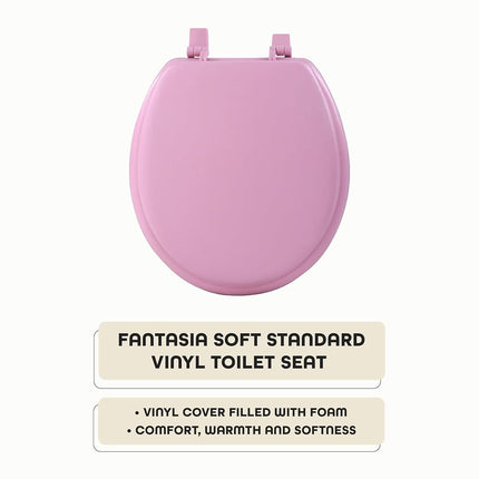 Achim Home Furnishings TOVYSTTR04 Fantasia Standard Toilet Seat, 17-Inch, Soft Tea Rose