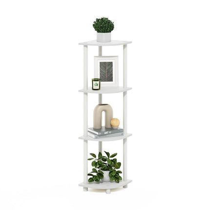 Furinno TURN-N-TUBE Corner Shelf, 4-Tier Corner Bo