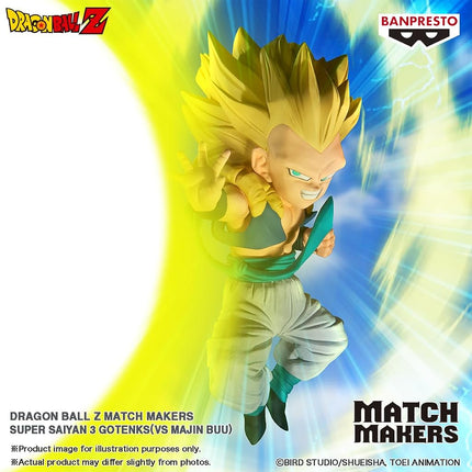 BANPRESTO Gotenks Super Saiyan 3, Vs Majin Buu, Dragon Ball Z, Match Makers, 11 cm, BP28822P Multicolor, Collectible Figure, Optimal for Anime Fans