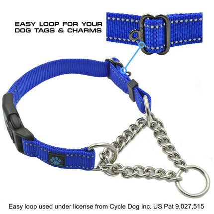 Max and Neo Stainless Steel Chain Martingale Collar - We Donate a Collar to a Dog Rescue for Every Collar Sold (X-Small, Purple)