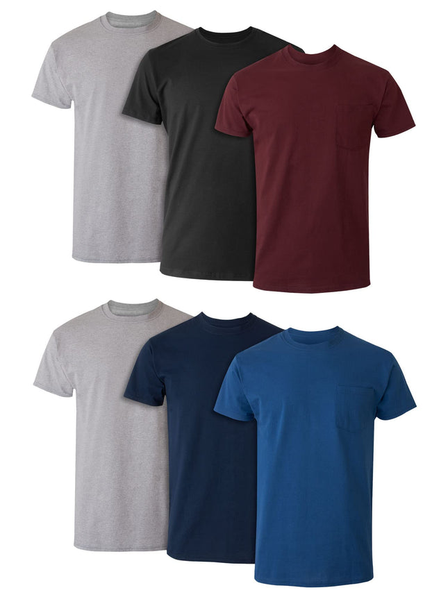 Hanes Men's Pocket T-Shirt Pack, Cotton Crewneck P