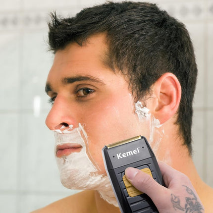 KEMEI Foil Shaver Double Electric Shaver for Men, Professional Electric Razors Head Shaver for Bald Men, Barber Supplies Cordless Rechargeable