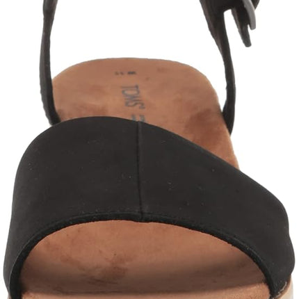 TOMS Women's Diana Sandal, Black Leather, 6.5