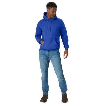Hanes Men's EcoSmart Hoodie, Midweight Fleece, Pullover Hooded Sweatshirt, Denim Blue, XL