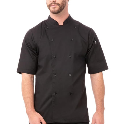 Chef Works Men's Avignon Bistro Chef Coat Jackets, Black, S
