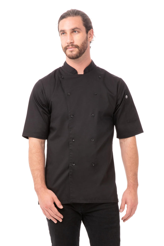 Chef Works Men's Avignon Bistro Coat, Black, XXL