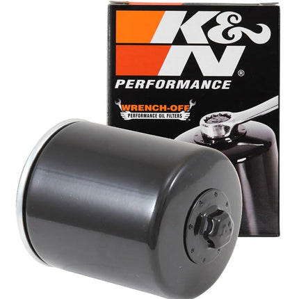 K&N Powersports Oil Filter - Spin-On 75x94mm compatible with Harley Davidson (KN-170) , Black