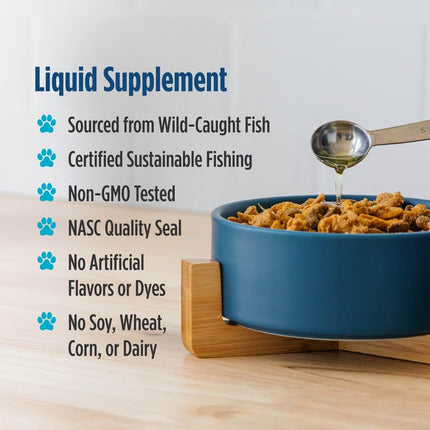 Nordic Naturals Omega-3 Pet, Unflavored - 8 oz - 1518 mg Omega-3 Per Teaspoon - Fish Oil for Medium to Large Dogs with EPA & DHA - Promotes Heart, Skin, Coat, Joint, & Immune Health
