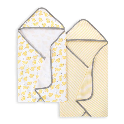 Burt's Bees Baby - Hooded Towels, Absorbent Knit Terry, Super Soft Single Ply, 100% Organic Cotton (Little Ducks, 2-Pack)