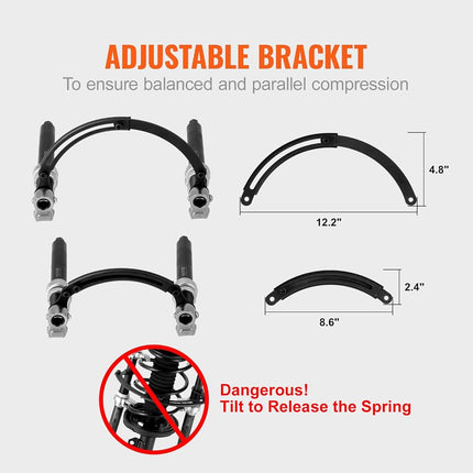 VEVOR Coil Spring Compressor Tool, 2 pcs Heavy Duty Macpherson Strut Spring Compressor Set, 2646 lbs Strut Spring Compressor with Safety Bracket and Carrying Case, for Car Truck ATV UTV
