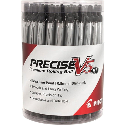 Bolígrafos retráctiles Pilot Precise V5 RT Premium, punto extrafino, negro, 30 unidades por paquete (84067)