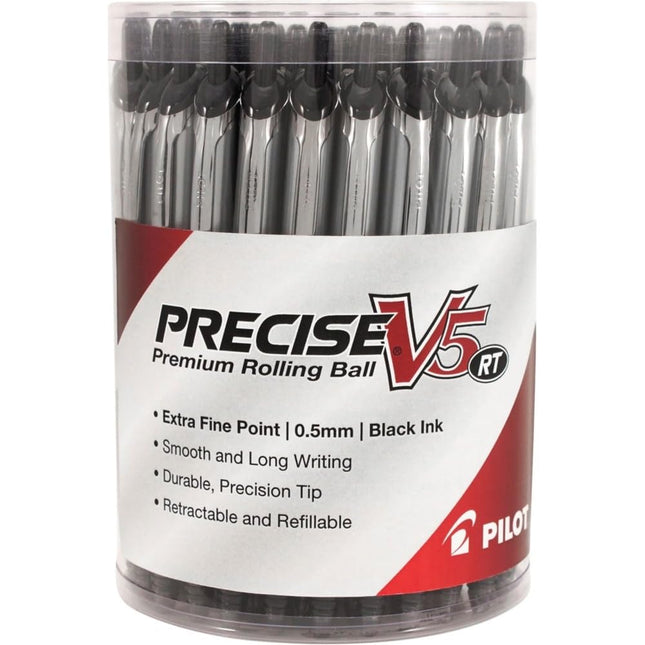 Bolígrafos retráctiles Pilot Precise V5 RT Premium, punto extrafino, negro, 30 unidades por paquete (84067)