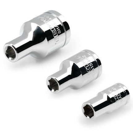 TEKTON 1/4, 3/8, 1/2 Inch Drive Magnetic Hex Bit Holder Set (3-Piece) | SHA99021