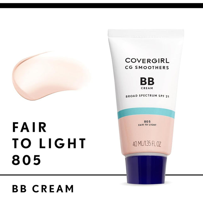 CoverGirl CG Smoothers BB Cream Tinted Moisturizer + Sunscreen SPF 21 - # 805 Fair To Light For Women 1.35 oz Makeup