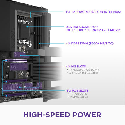 NZXT N7 Z890 - Intel Z890 LGA 1851 ATX Motherboard - Black