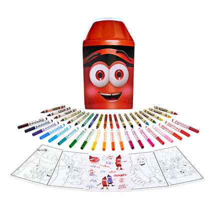 Ensemble de coloriage Crayola avec mallette d'art rouge édition limitée, crayons de couleur édition limitée, plus de 50 pièces, cadeaux pour enfants