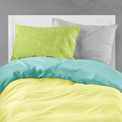 Funda de almohada Caroline's Treasures Fruits and Vegetables in Green, estándar