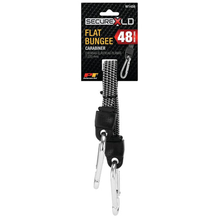 Performance Tool W1456 48-Inch Flat Bungee w/Carabiner - Heavy Duty, Securely Fasten and Tie Down Cargo, Ideal for Trucks, Vans, and SUVs