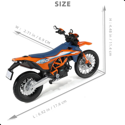 Risopen 1:12 Dirtbike Model Motorcycle Toy Compatible for KTM 690 SMCR