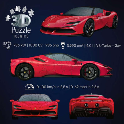 Ravensburger 3D Puzzle Iconics: Ferrari SF90 Stradale - Ages 8+