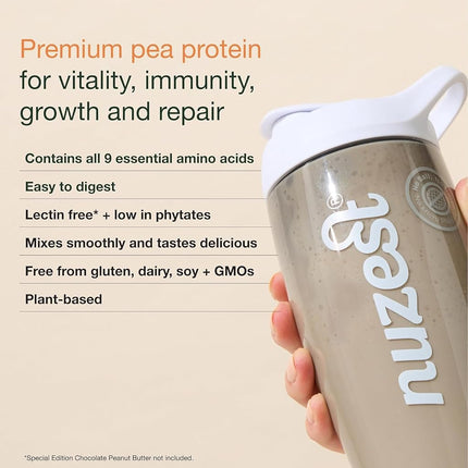 Vegan Protein Powders by Nuzest - Clean Lean Protein - Wild Strawberry - Plant Based Pea Protein Shake - Low Calorie & Low Carb - Gluten Free - Dairy Free - 500g (20 Servings)