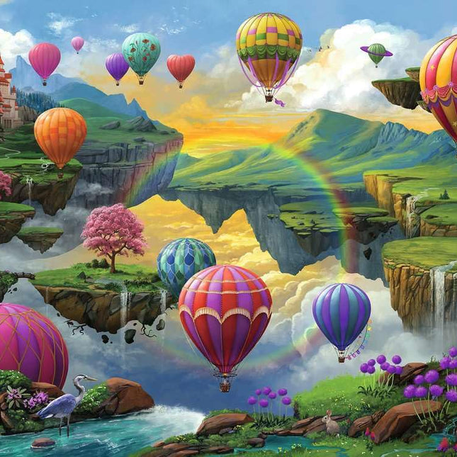 Ravensburger Air Balloon Valley 500 Piece from Artist Nathanael Mortensen | Unique Piece Design | Softclick Technology | Ideal Puzzle Enthusiasts