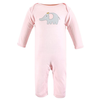 Hudson Baby Monos de Algodón para Bebés, Elefante Rosa Gris, 9-12 Meses