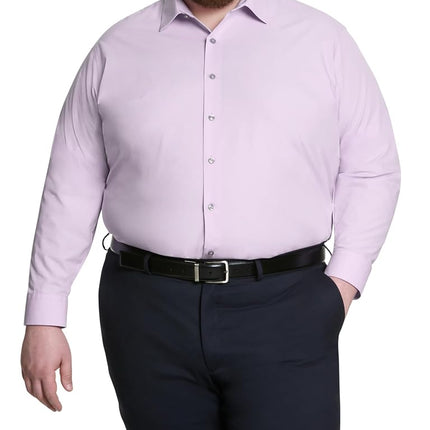 UNLISTED Men's Solid Dress Shirts, Lilac, 5XL (Neck 56 cm Sleeve 86/89 cm)