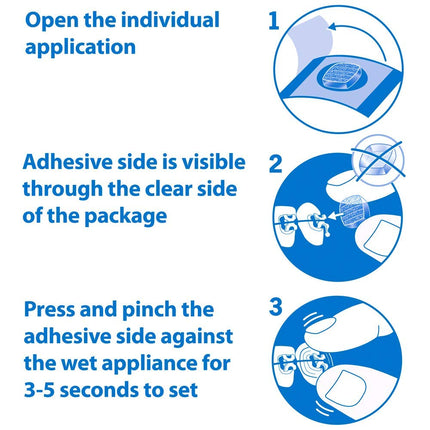 OrthoDots CLEAR - Moisture Activated, Silicone Dental Wax Alternative for Pain Caused by Braces. OrthoDots Stick Better & Stay on Longer than Orthodontic Wax 24 Count Clear