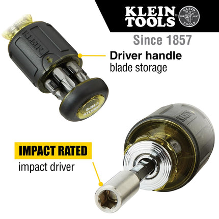 Klein Tools 85515 3-Piece Multi-Bit Impact Screwdriver Set with 8-in-1 Stubby, Mini Ratchet and 4-in-1 Electronics Screwdriver