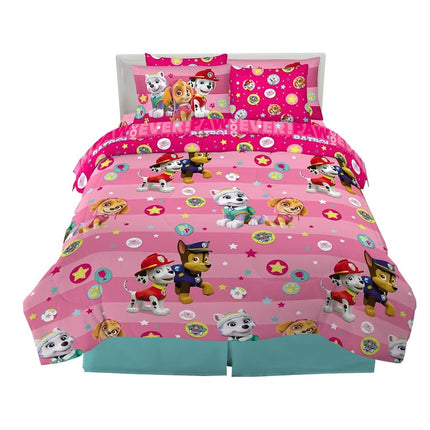 Franco Comforter and Sheet Set with Sham, Microfiber, Paw Patrol Girl, 7 Piece Queen Size