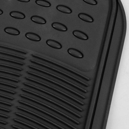 BDK Universal Fit Front/Rear All Weather Protection Heavy Duty Rubber Floor Mat - Black