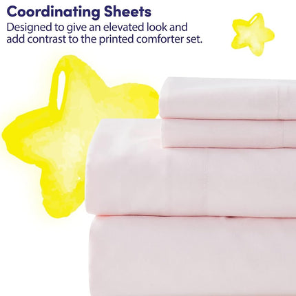 Kids Bedding Set Bed in a Bag for Boys and Girls Toddlers Printed Sheet Set and Comforter, Full, Rainbow Unicorn
