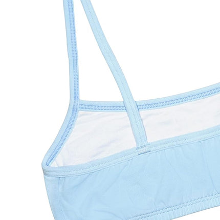 Fruit of the Loom Girls' Spaghetti Strap Sports Bra, Hyacinth/Eyeshadow/Grey Heather/White/Lilac/Blushing Rose, 36A
