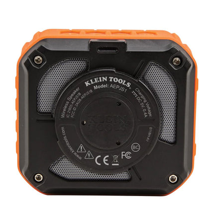 KLEIN TOOLS AEPJS1 Bluetooth Speaker, Wireless Portable Jobsite Speaker Plays Audio and Answers Calls Hands Free, IPX5, Worksite Ready